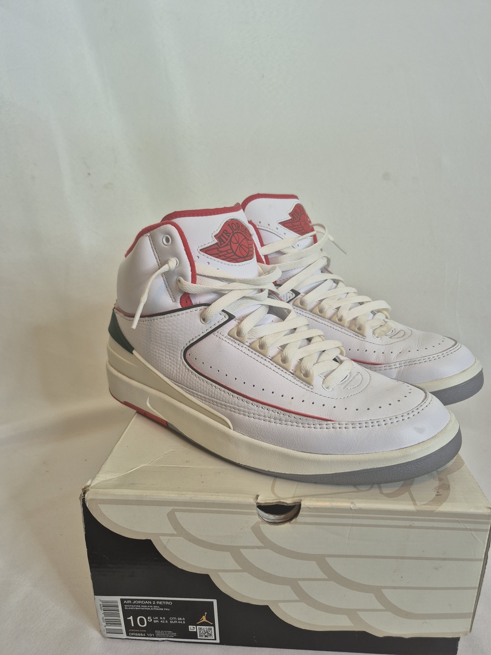 Air Jordan 2 Retro Mid White/Red Men's Basketball Shoes